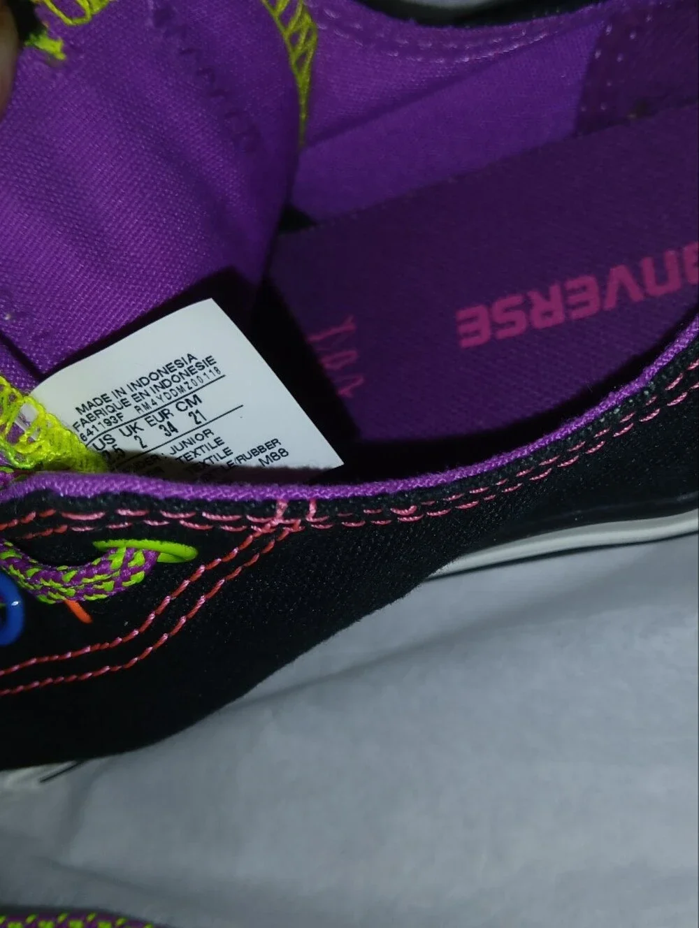 Converse Chuck Taylor All Star Multi Tongue Low Top Lace Up Sneakers Black/Neon